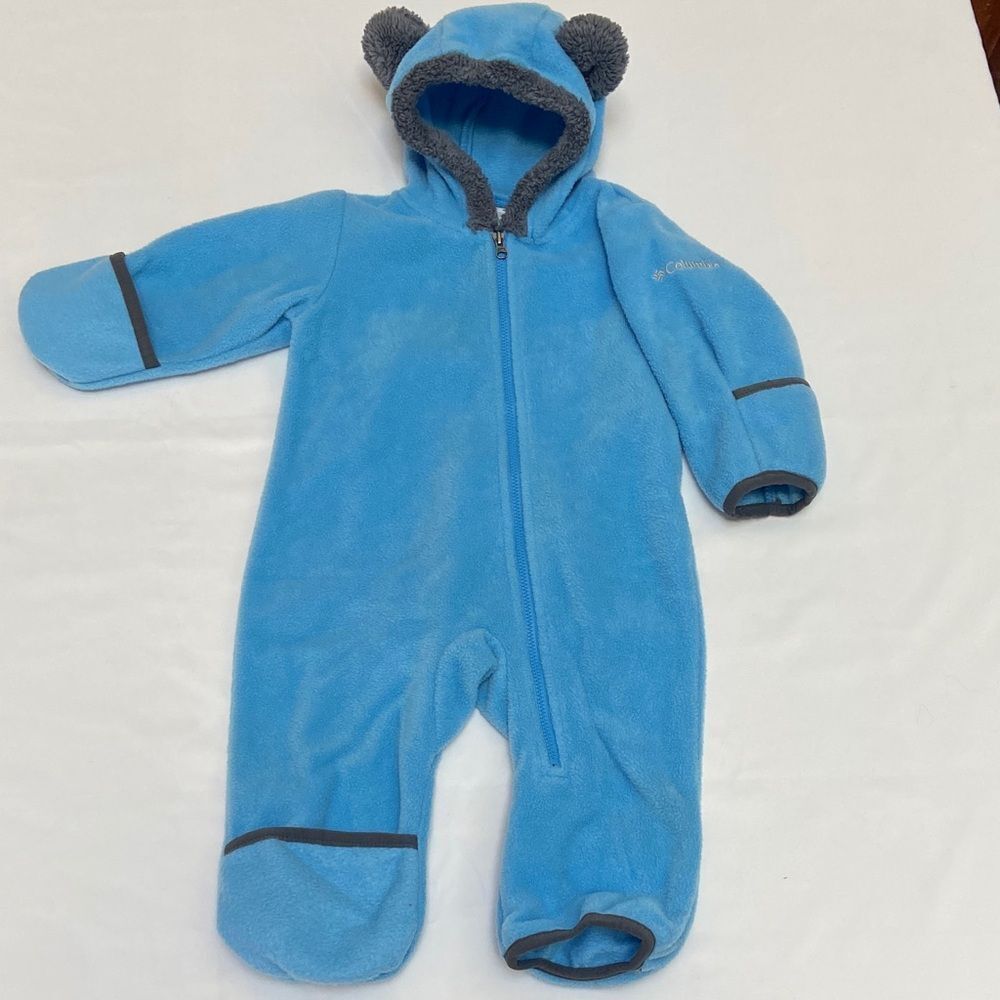 Columbia Cozy Blue and Gray Kids Footie
